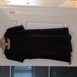 Black short sleeved swing dress